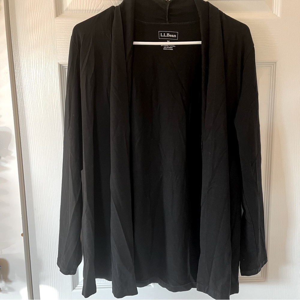 Women's L.L.Bean Year-Round, Open Front Knit Cardigan, Black, Medium